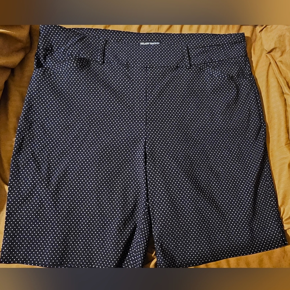 Navy and White Polka Dot Bermuda Shorts